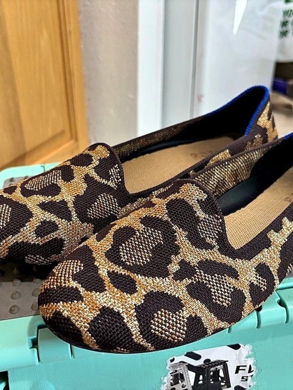 Rothy's The Daily Loafer in Desert Cat Flats Brown & Gold US 8.5